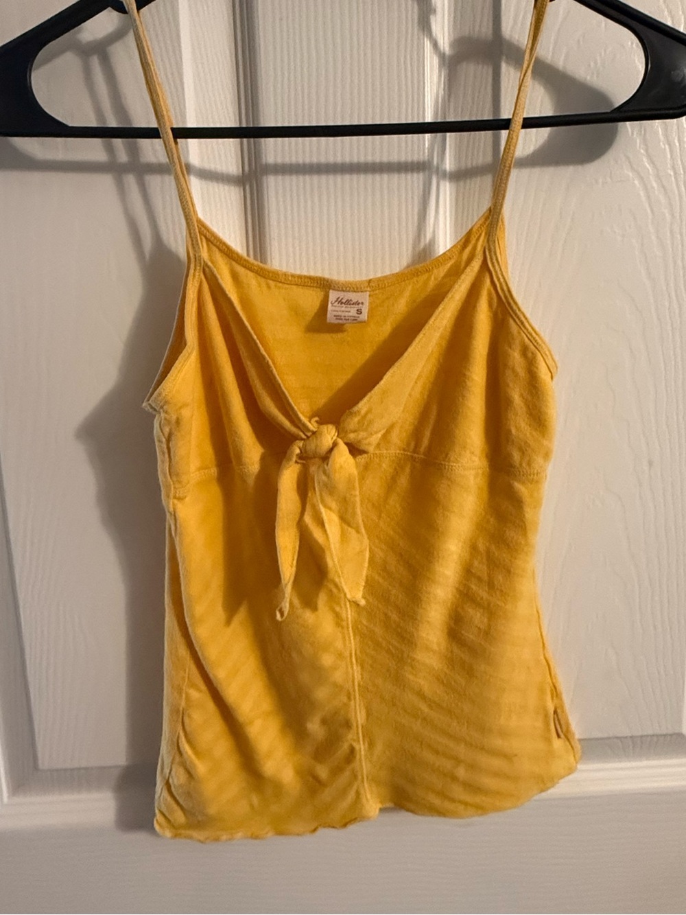 Vintage Y2K Hollister Yellow Tie Front Cami Tank Top Cami Small
